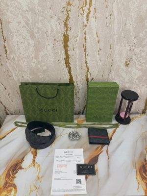 Gucc_i Belt Wallet Combo Pack With Box Dust Bag Including Carry Bag (G64-Black)