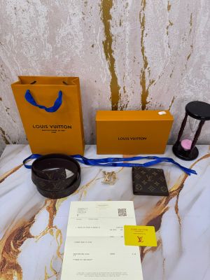 Louis_Vuitton Belt Wallet Combo Pack With Box Dust Bag Including Carry Bag (L63-Mono)