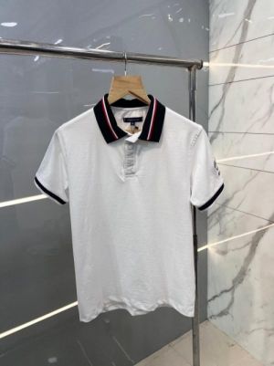 Tommy Hilfige r White Premium Polo Tshirt With 240 Gsm Interlock Cotton Lycra Fabric With Collar Design Sleeve Logo 2568