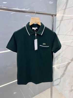 Lacost e Green Premium Polo T shirt With 240 gsm interlock cotton lycra fabric and Collar Design with Embroidered Logo Pocket style 2556