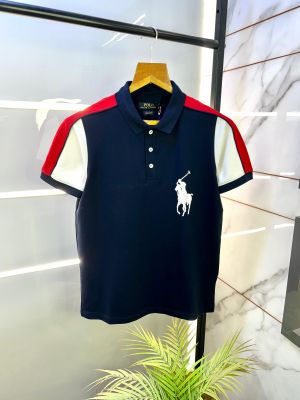 Ralph_Lauren Polo Navy Back Print Premium Collar Neck T-shirt F2678-NY