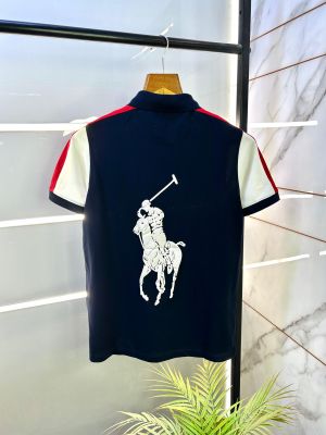 Ralph_Lauren Polo Navy Back Print Premium Collar Neck T-shirt F2678-NY