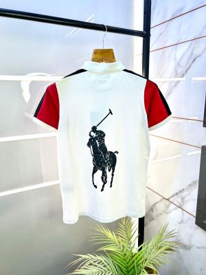 Ralph_Lauren Polo White Back Print Premium Collar Neck T-shirt F2678-WH