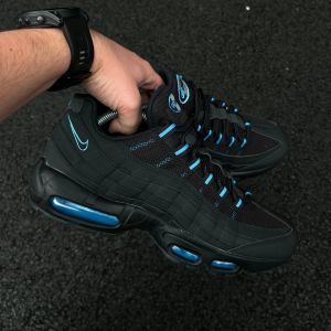Nik e Air Max 95 Black Laser Blue Running Shoes