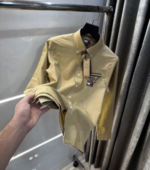 Tommy  Hilfiger Beige Embroidery Logo Premium Shirt