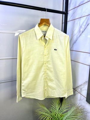 Lacost e Yellow Linen Embroidery Logo Premium Shirts F2708-YE