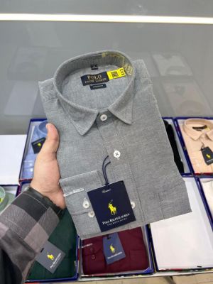 Ralph Laure n Grey Premium Shirt Oxford Cotton With custom Branded Button Tagging And Brand Packing 2597
