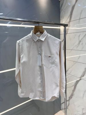 Lacost e Brown Premium Shirt Oxford Cotton With custom Branded Button Tagging And Brand Poly Bag 2809