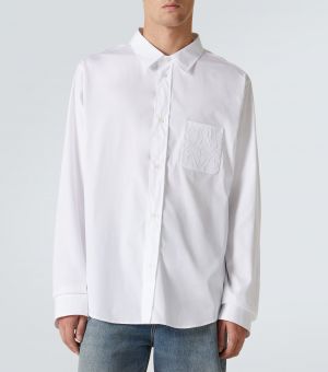 LOEWE WHITE PREMIUM FRONT POCKET EMBROIDERY SHIRT