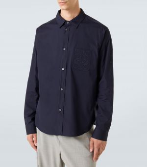 LOEWE BLACK PREMIUM FRONT POCKET EMBROIDERY SHIRT