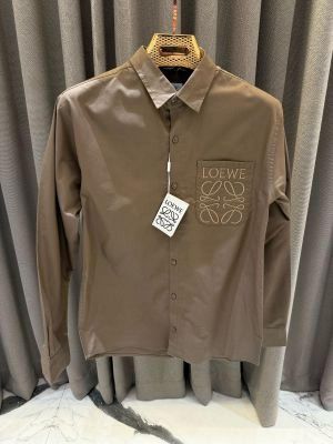 LOEWE BEIGE PREMIUM FRONT POCKET EMBROIDERY SHIRT