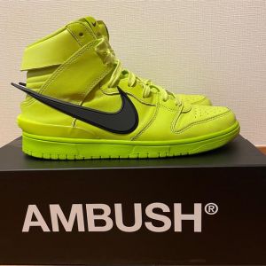 Nik_e ambush dunk High VOLT GREEN Men Shoes