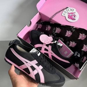  PATOU X ONITSUK_A TIGER mexico 66 BLACK PINK COTTON CANDY Women Shoes