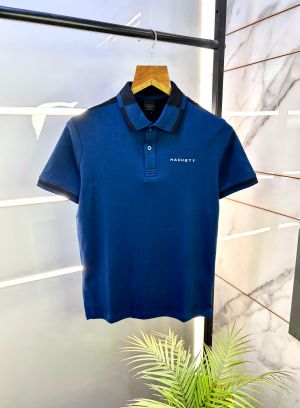 Aston Martin Hacket t Blue Polo Premium Collar Neck T-shirt F2668-BU