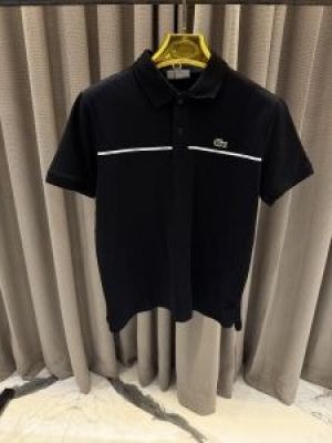 SALE Lacost_e Charcoal Black Polo T-shirt