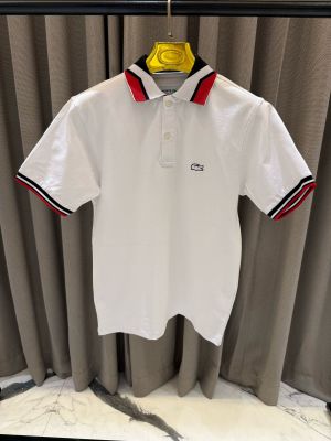 SALE Lacost_e Chest Logo Polo T-shirt White