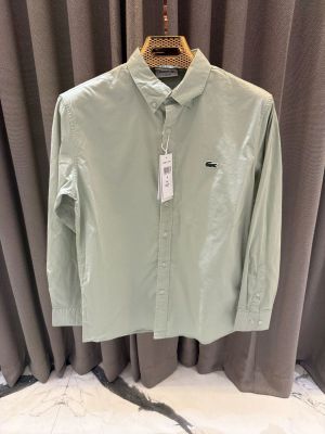 SALE Lacost_e Chest Logo Full Sleeves Shirt Pista Green