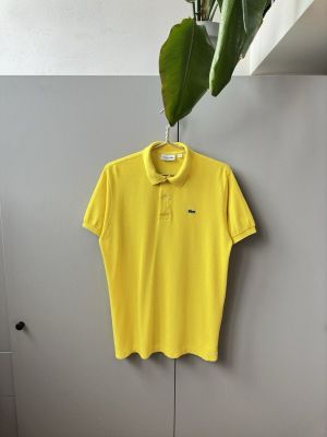 SALE Lacost_e Chest Logo Polo T-shirt Yellow