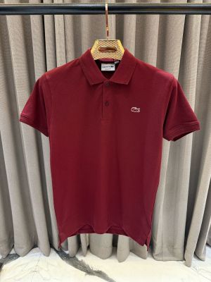 SALE Lacost_e Chest Logo Polo T-shirt Maroon
