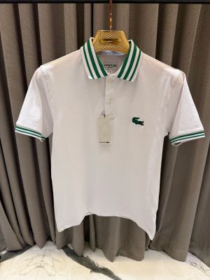 SALE Lacost_e Chest Logo Polo T-shirt White 