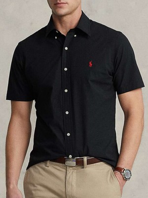 SALE Ralph_Lauren Linen Half Shirts Black