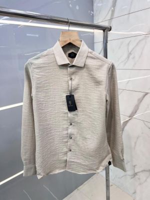 Rare Rabbi t Beige Premium Imported Linen Shirt with Golden Embossed Buttons and Poly Bag 2478