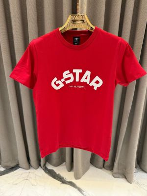 SALE G_star Middle Brand Print Round Neck T-shirt Red