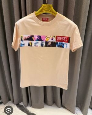 SALE Diese_l Logo Print Round Neck T-shirt