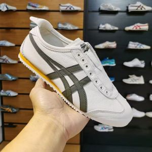 Onitsuka Tiger Mexico 66 Leather Olive Cream Slipons