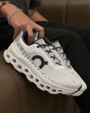 On Cloud Monster Undyed White Grey Running Shoes
