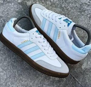 Adida_s Samba Leather Sky Blue Women Shoes
