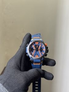 Gshock Blue-Orange Silicone Strap Analog With Digital Premium Watch