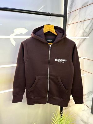 Essential Fear Of God Wine Imported Back Printed Super Premium Zipper Hoodie F2205-WI