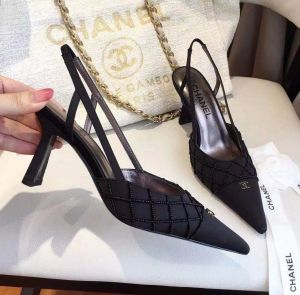 Chanel_Black_CC_Beads_Mesh_Slingback_Heels_Pump_For_Women_With_Original_Box_And_Carry_Bag