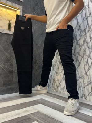 .Prada.100%.Imported.Back.Metal.Plate.Very.Premium.Jett.Black.Jeans.CS119