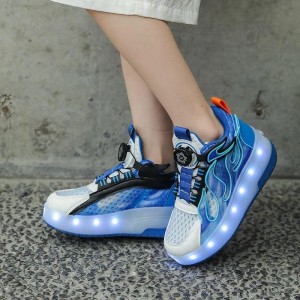 Kids Wheel Skate Sneakers with Rotating Buckle