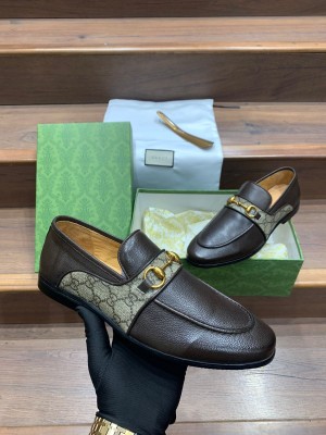 Guccii Horsebit Brown Interlocking Premium Loafer