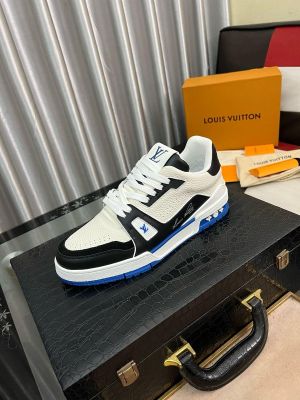 Loui_s Vuitton LV street style trainer WHITEBLUE Men Shoes
