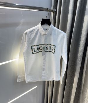 LACOST_E CAMOFLAUGE WHITE FRONT PRINTED SHIRT