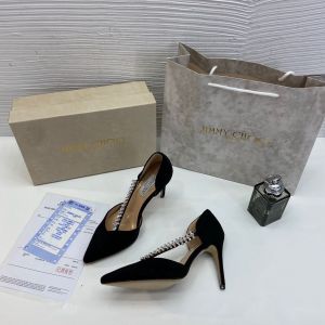 Jimmy_Choo_Stevie_100_Black_Suede_Leather_Heels_For_Women_With_Original_Box_And_Carry_Bag