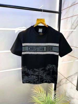 Christian Dio r Black Drop Shoulder Premium Round Neck T-shirt F2621-BL