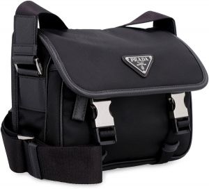 PRAD_A Black Re-Nylon Messenger Bag 137