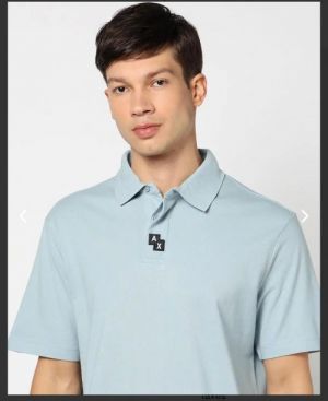 Arman i Exchange Sky Blue Premium Polo T shirt cotton Pique fabric with Embroidered Logo Design 2715
