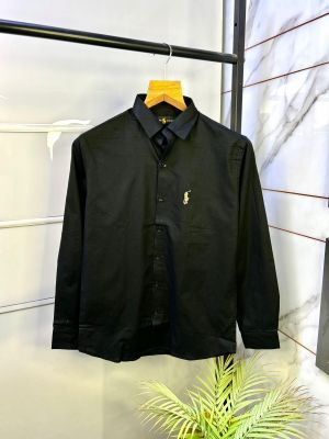Ralph_Lauren Polo Linen Black Embroidery Logo Premium Shirt F2721-BL