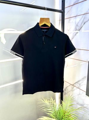 Tommy_Hilfiger Black Polo Premium Collar Neck T-shirt F2669-B1