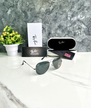 RAYBAN AVIATOR 3026 GUN BLACK FRAME BLACK GLASSES 
