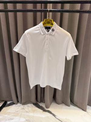 SALE VERSAC_E WHITE COLLAR EMBORSSED PREMIUM POLO