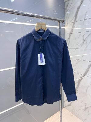 Lacost e Navy Premium Shirt 100% Cotton Lycra With custom Branded Button Tagging And Brand Poly Bag 2856