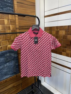 Hugo Bos_s All Over Monogram Print Premium Polo T-shirt