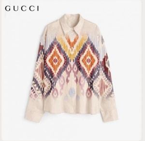 Gucc i White Printed Shirt With Box Packing And Carry Bag